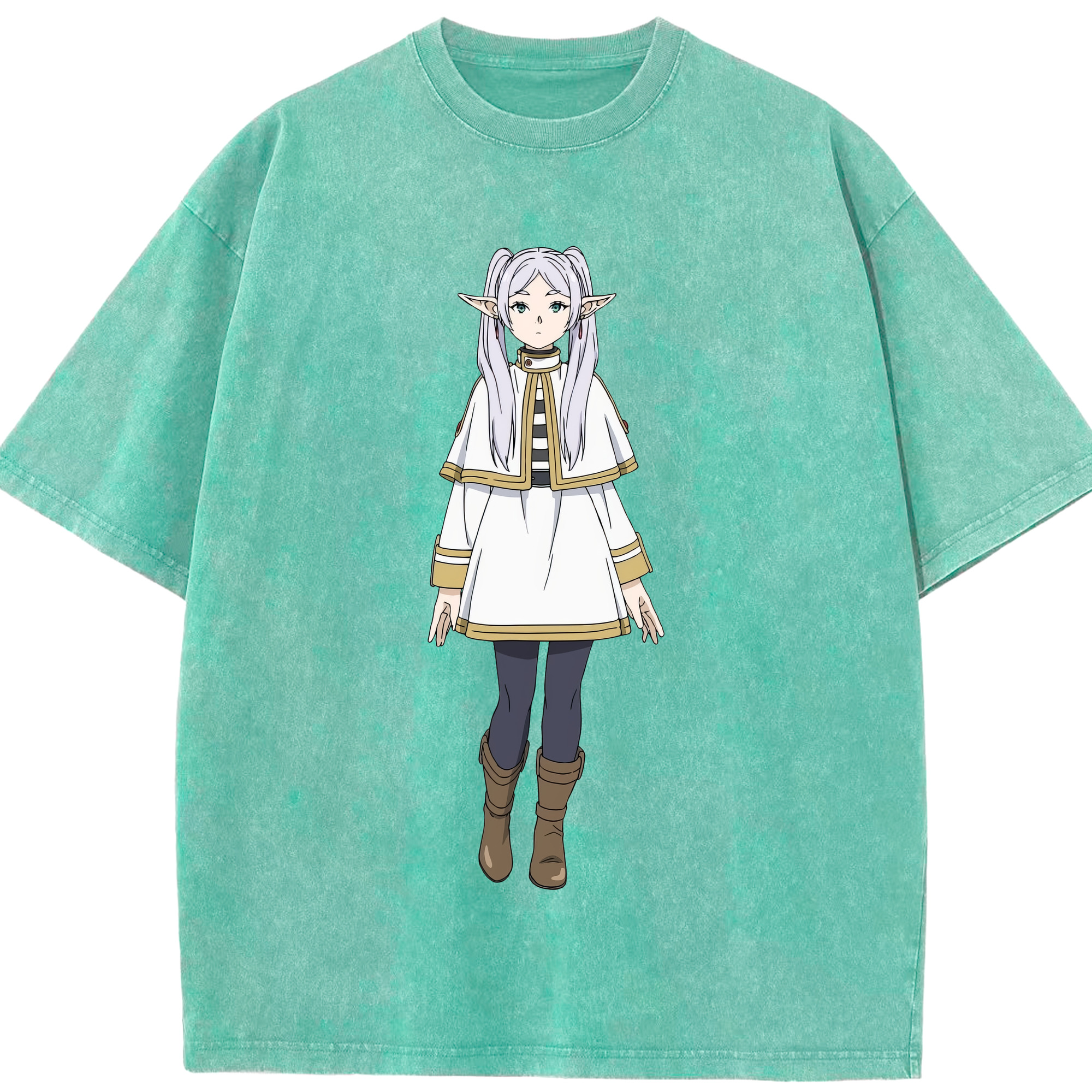 （画像用） 葬送のフリーレン Frieren 綿100% ヴィンテージ風 半袖Tシャツ（フロントプリント）